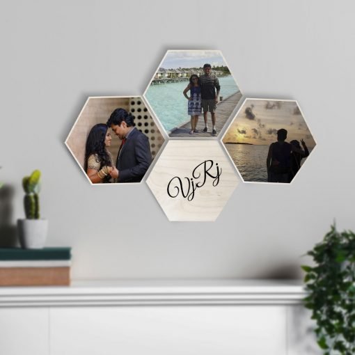 Hexagon Wooden print