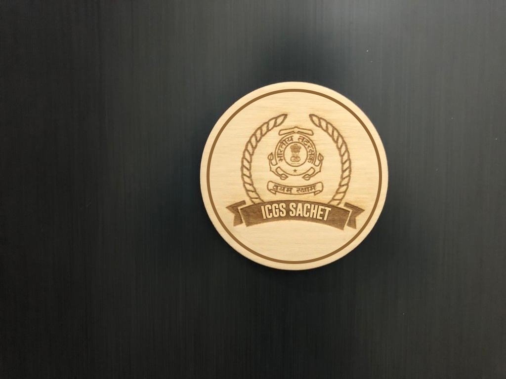 Wooden Engraved Fridge Magnet for ICGS Sachet