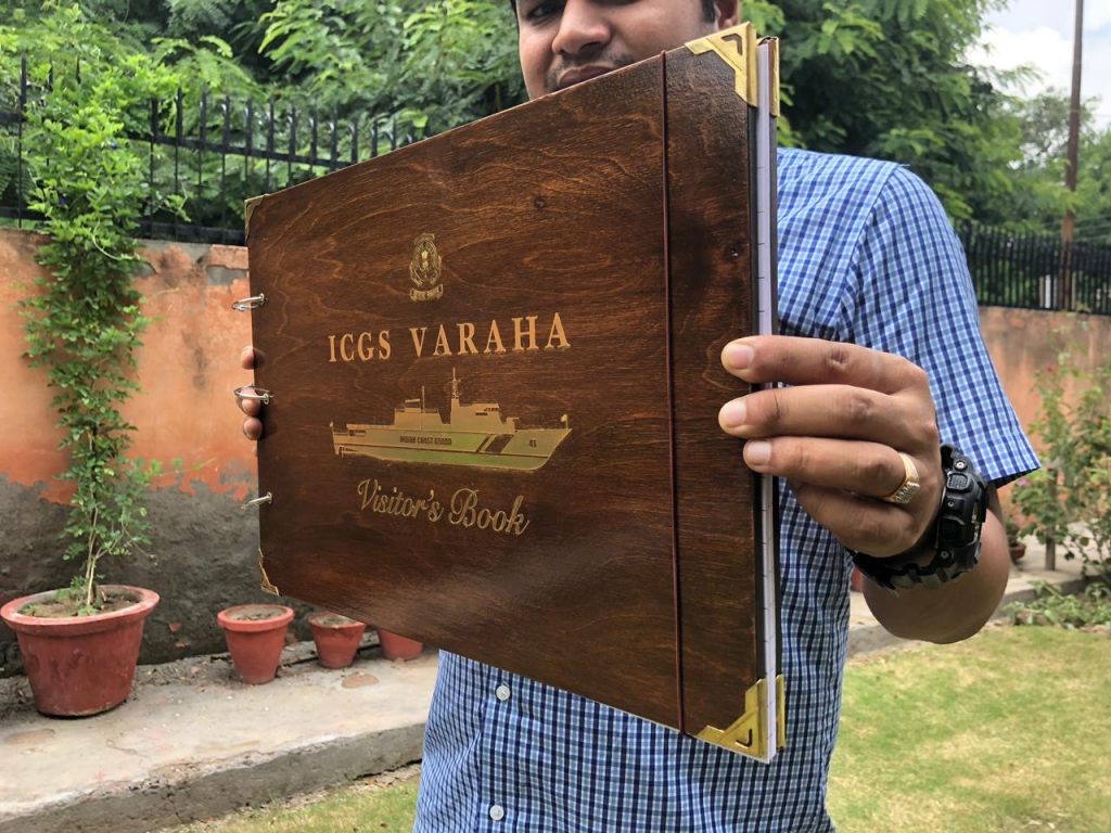 ICGS Varaha 24k gold inlay Visitor Book