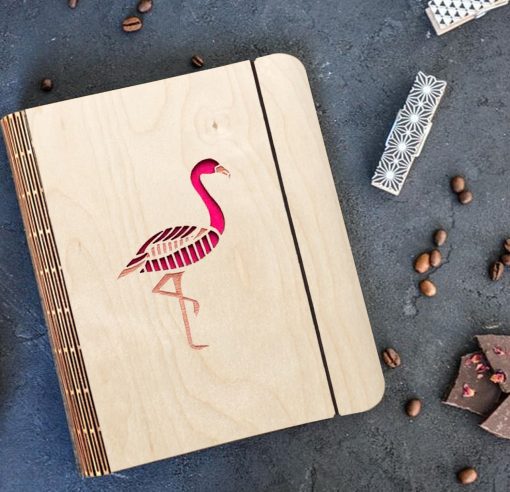 Flamingo Wooden diary_3