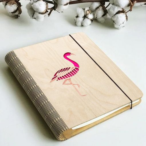 Flamingo Wooden diary