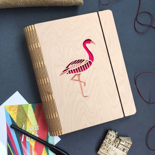 Flamingo Wooden diary_2