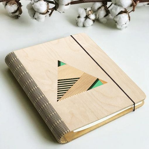 Geometric Wooden diary