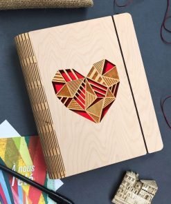 Wooden diary Heart