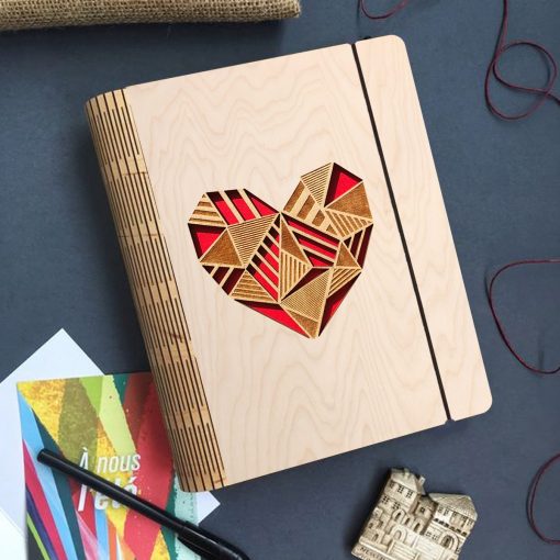 Wooden diary Heart